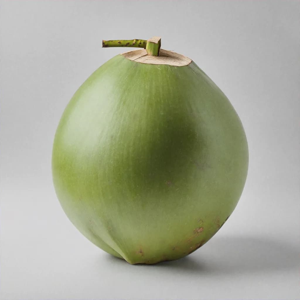 Green Coconut - fresh fruit image for easy identification
