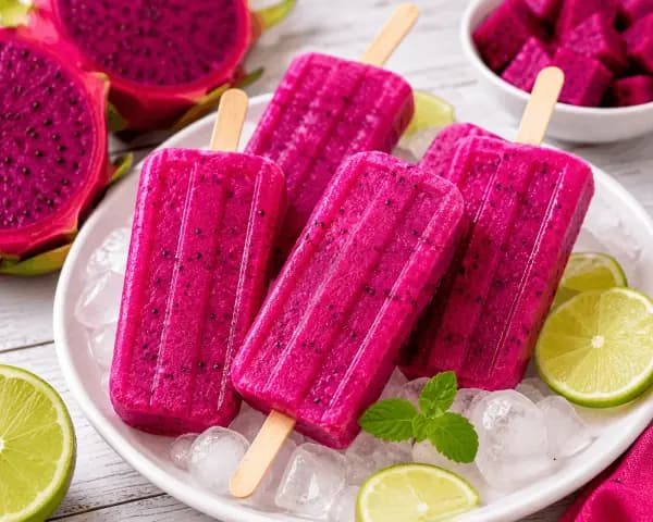 Dragon Fruit Lime Popsicles