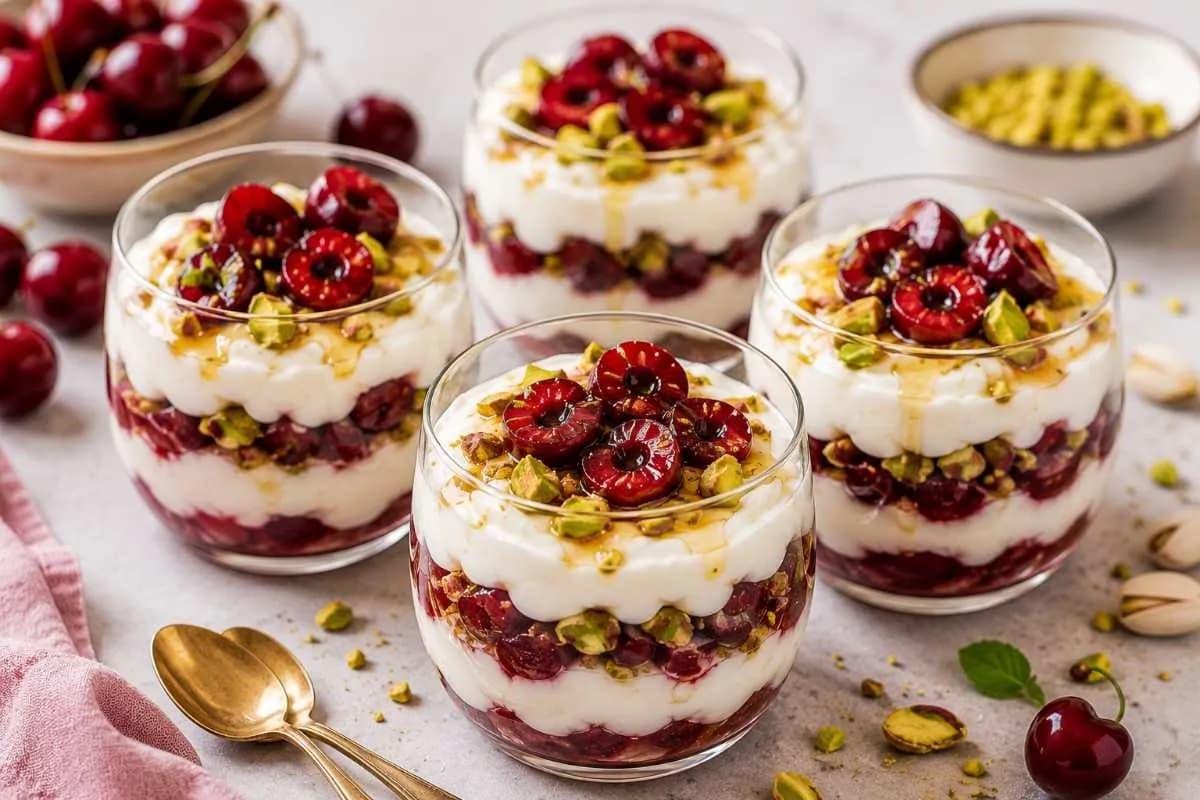 Cherry Pistachio Yogurt Cups