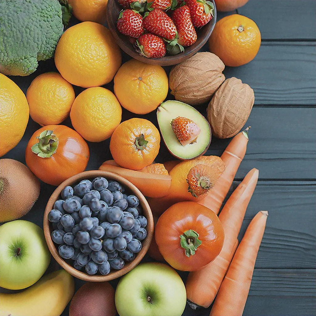 Mango slices next to other vitamin A fruits with ranking labels